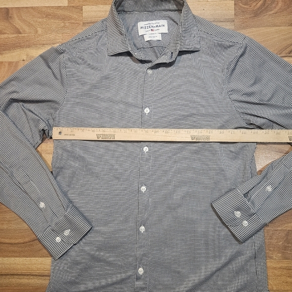 Mizzen+Main Spinnaker Trim Fit Shirt Large Black White Check Made in USA - Picture 4 of 7